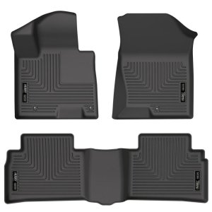 Hyundai Tucson Floor Liners - Front + 2nd Row - Husky Liners - WeatherBeater - Black - 2022+